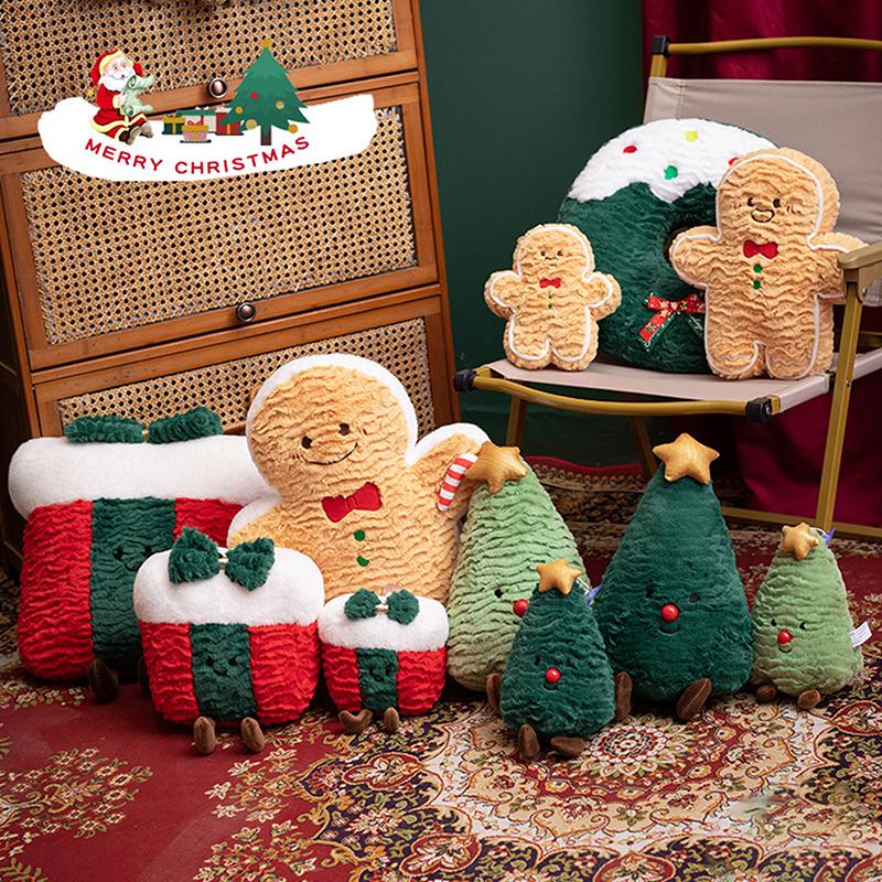 20/30/40/42/45/48Cm Colorful Christmas Decorations Plush Pillows Gingerbread Man Figurines Christmas Gifts