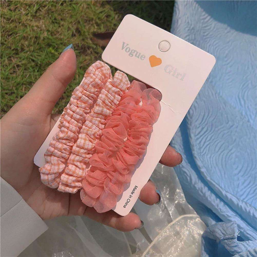4pcs/set Sweet Colorful Hair Band Simple Temperamental Hair Tie Highly Elastic Rubber Band Headwear Hair Accessory for Women