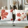 Floral Leaf Pattern White Cushions for Home Decor Polyester Pillowcase, Sofa Decorative Cushion Cov Headboard Pillow