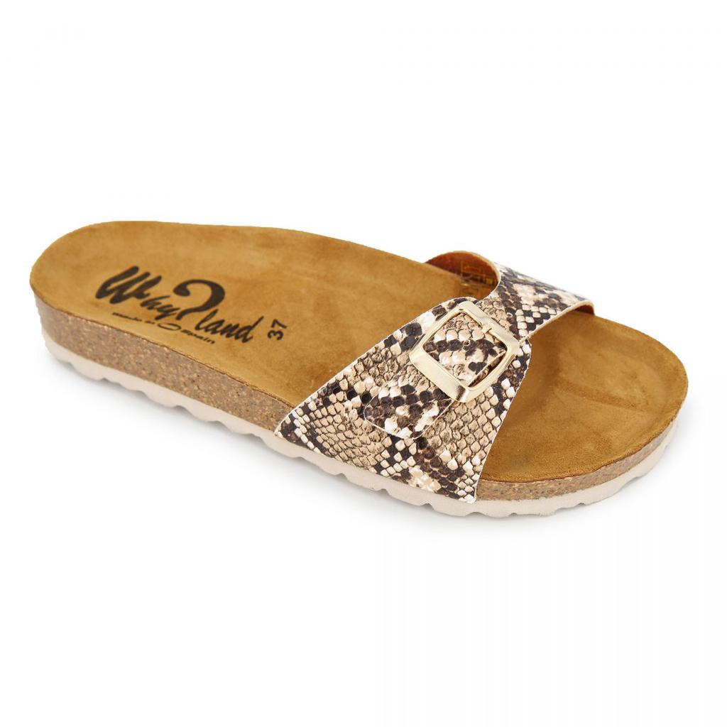 Sandalias planas de pitón con hebilla Mujer WHY LAND comprar a buen precio  — entrega gratuita, reseñas reales con fotos — Joom