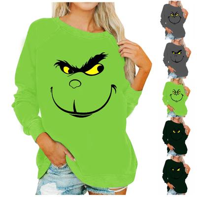 Langarm Blusen Für Frauen Casual O-Neck Shirt Print Bluse Tops Lose Fit Herbst