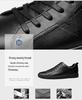 Men's Plus Size White College Style Skate Shoes, Soft Cowhide Casual Trendy Sneakers