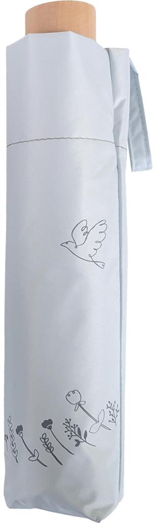 Folding Suitable for Both Sunny and Rainy 6 Grade 1 Light Blocking UV Heat Shielding Cute Bird Light Green Parasol, Days, Women's, 55cm, Ribs,