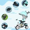 Evolutionary Tricycle, 1-5 Years, Foldable Canopy, Telescopic Handle, Safety Belt, Mint Green