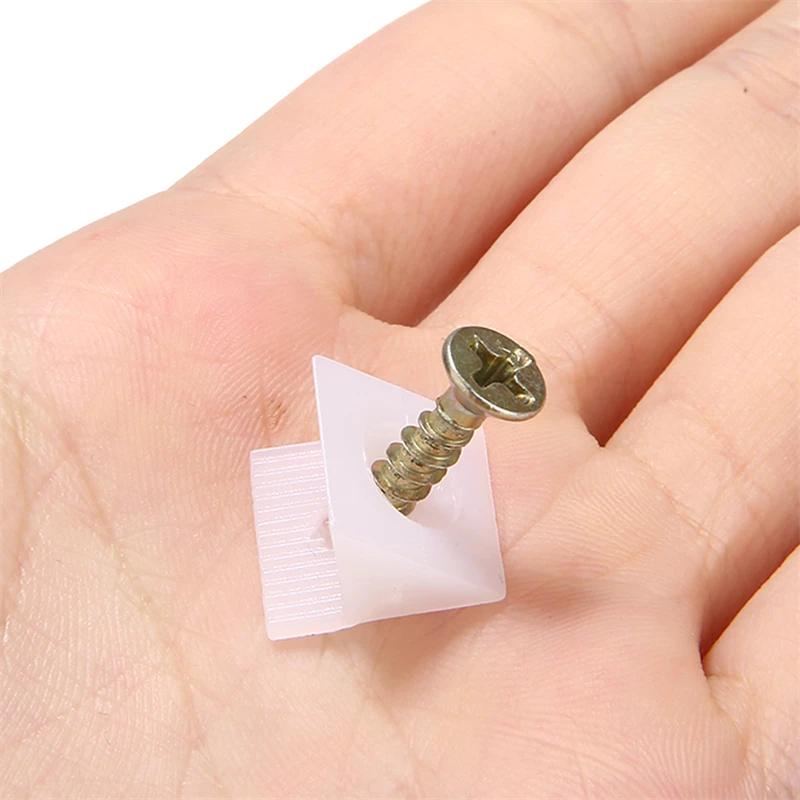 50pcs Furniture Chest Drawer Bottom Repair Fixing Mending Wedges Drawer Angle Code Bracket Fastener with Screws