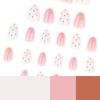 Žhavý prodej mandlový nehet tečkovaný nail art, jednoduchý bílý francouzský nositelný dílek nehtu umělý nehet