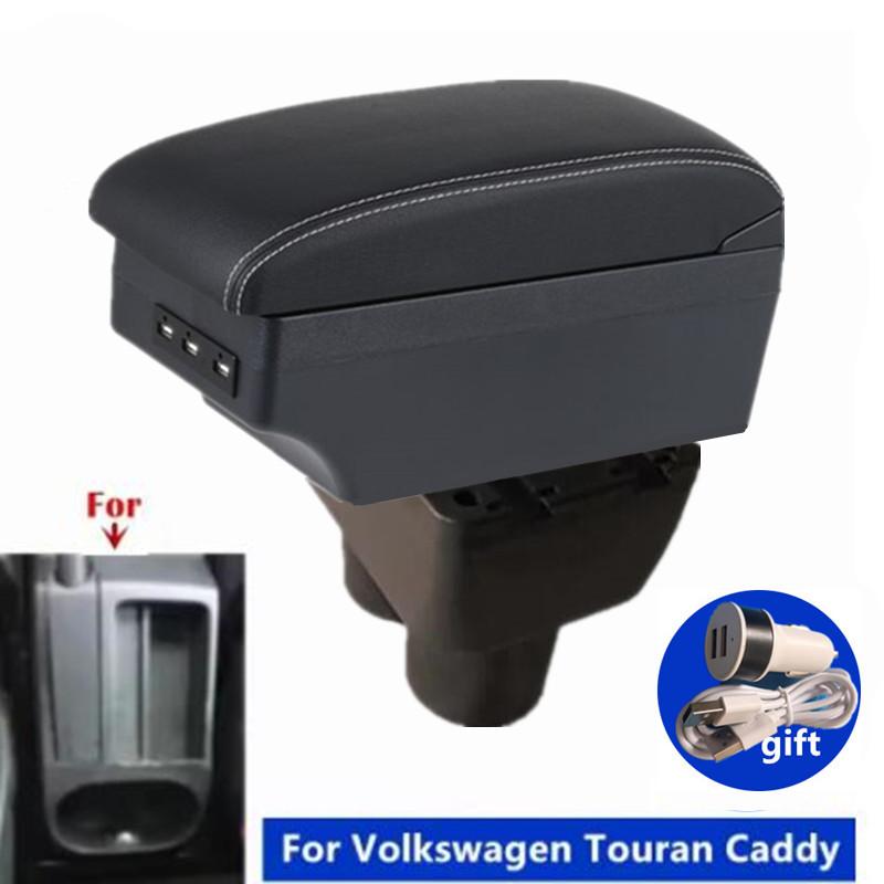 Для VW Touran Caddy Підлокітник-бокс Для Volkswagen VW Touran Caddy Центральний ящик для зберігання Внутрішні спеціальні аксесуари для ретрофіту автомобіля