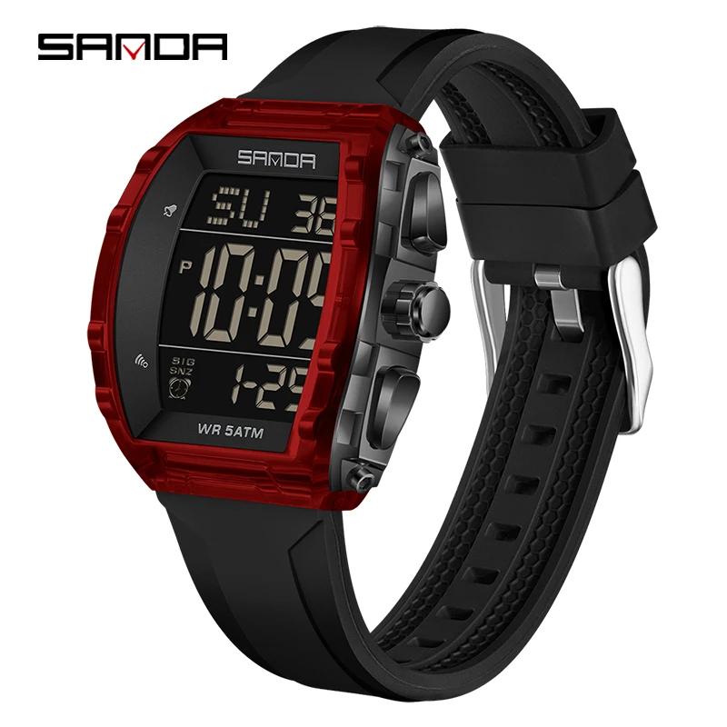 New Fashionable Luxury Men's Sports Electronic Watch Waterproof Countdown Calendar Night Light Men's Electronic Wristwatch