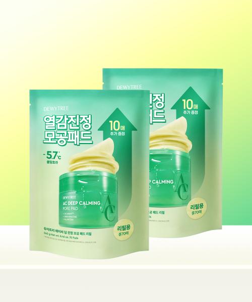 Dewytree AC Deep Soothing Pore Pad Refill (70 sheets x 2, Total 140 sheets)