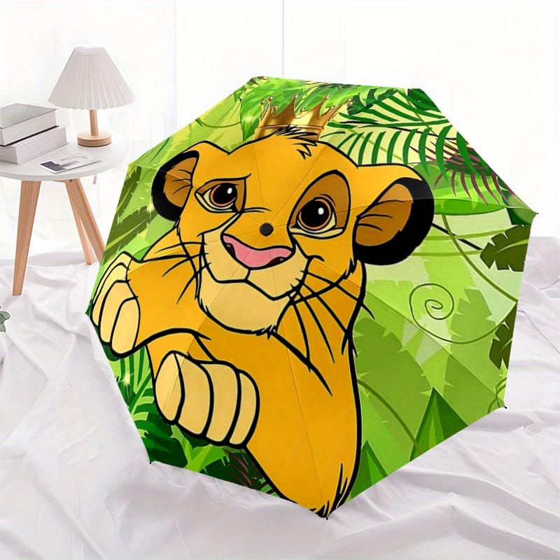 

1pc Simba s Crowned Adventure: Automatic Opening/Closing Umbrella with Portable Folding Design, 8-Bone Iron Frame - Perfect for Outdoor, Fes