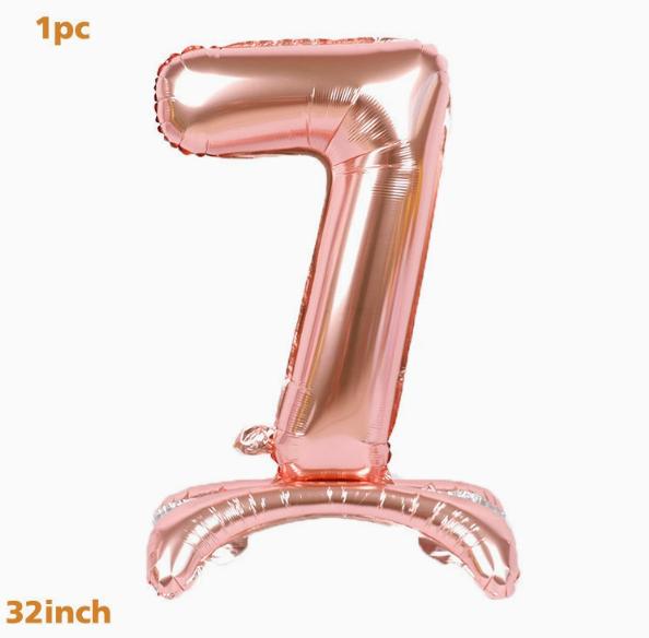 Foil Number Balloons with Stands for Birthday Party Decoration
