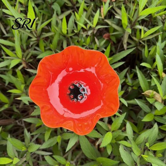 Patio Planter Accessory Handmade Flower Garden Stake Ground Insert Bee Butterfly Watering Station Decorative Pollinator Water Bird Bath Drinking Bowl