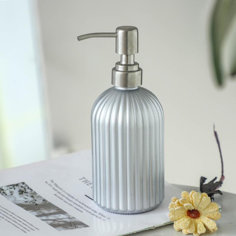 Nordic Luxury Glass Push-Top Bottle for Lotion, Hand Soap, Shampoo & Shower Gel