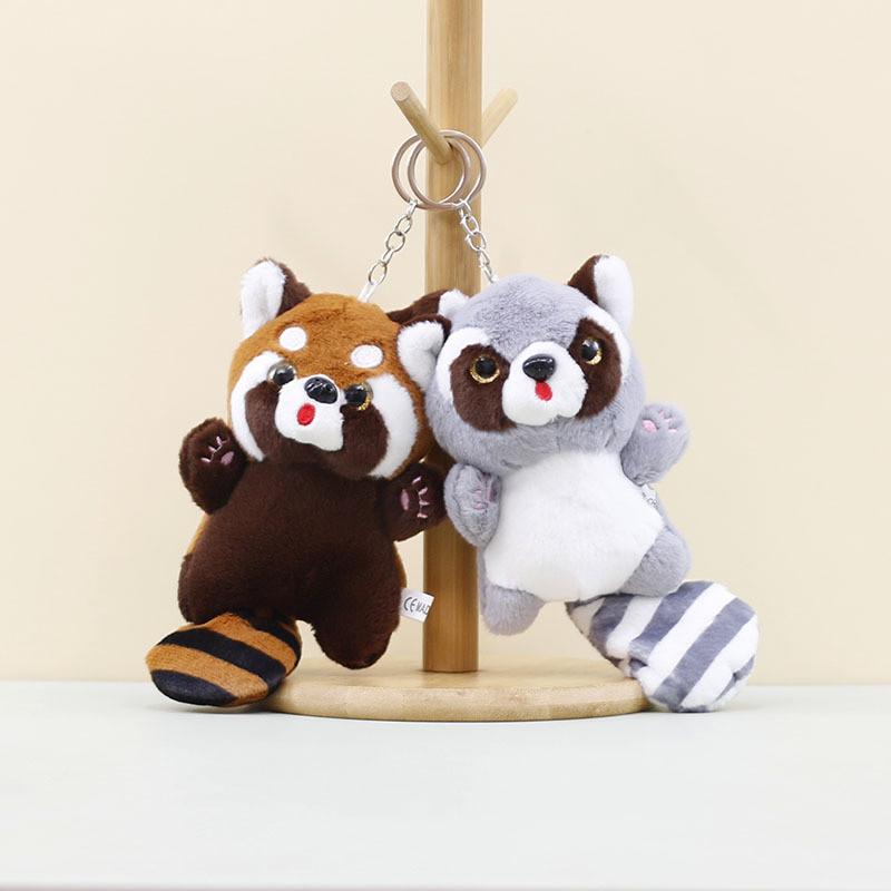 Charmantes Waschbär Plüsch Schlüsselanhänger Kuscheltier Rucksack Zubehör Für Tierliebhaber