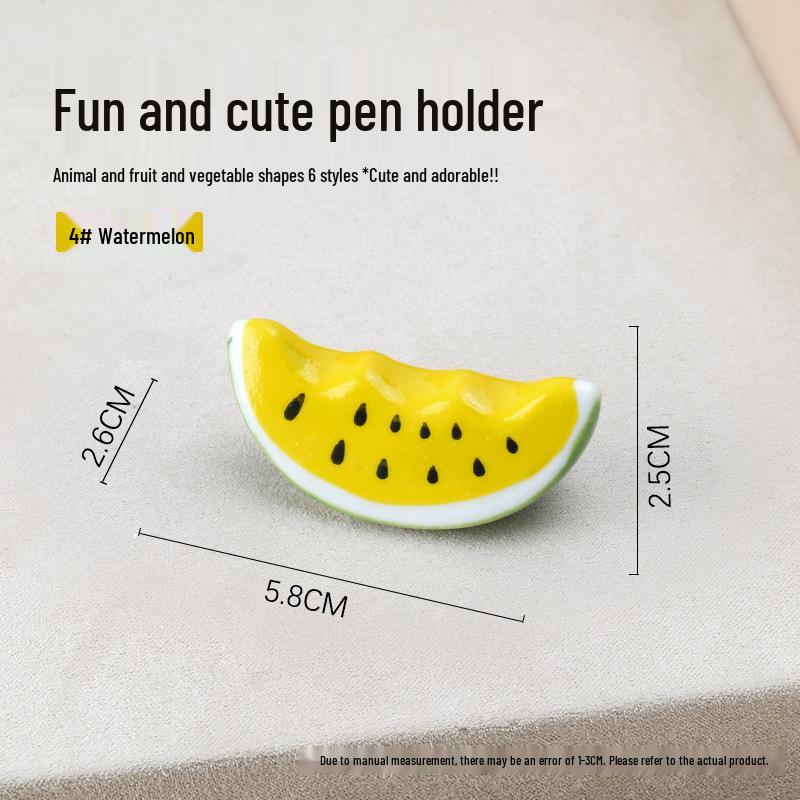 Cute Cartoon Nail Art Pen & Brush Holder - Hippo, Watermelon, Banana Design