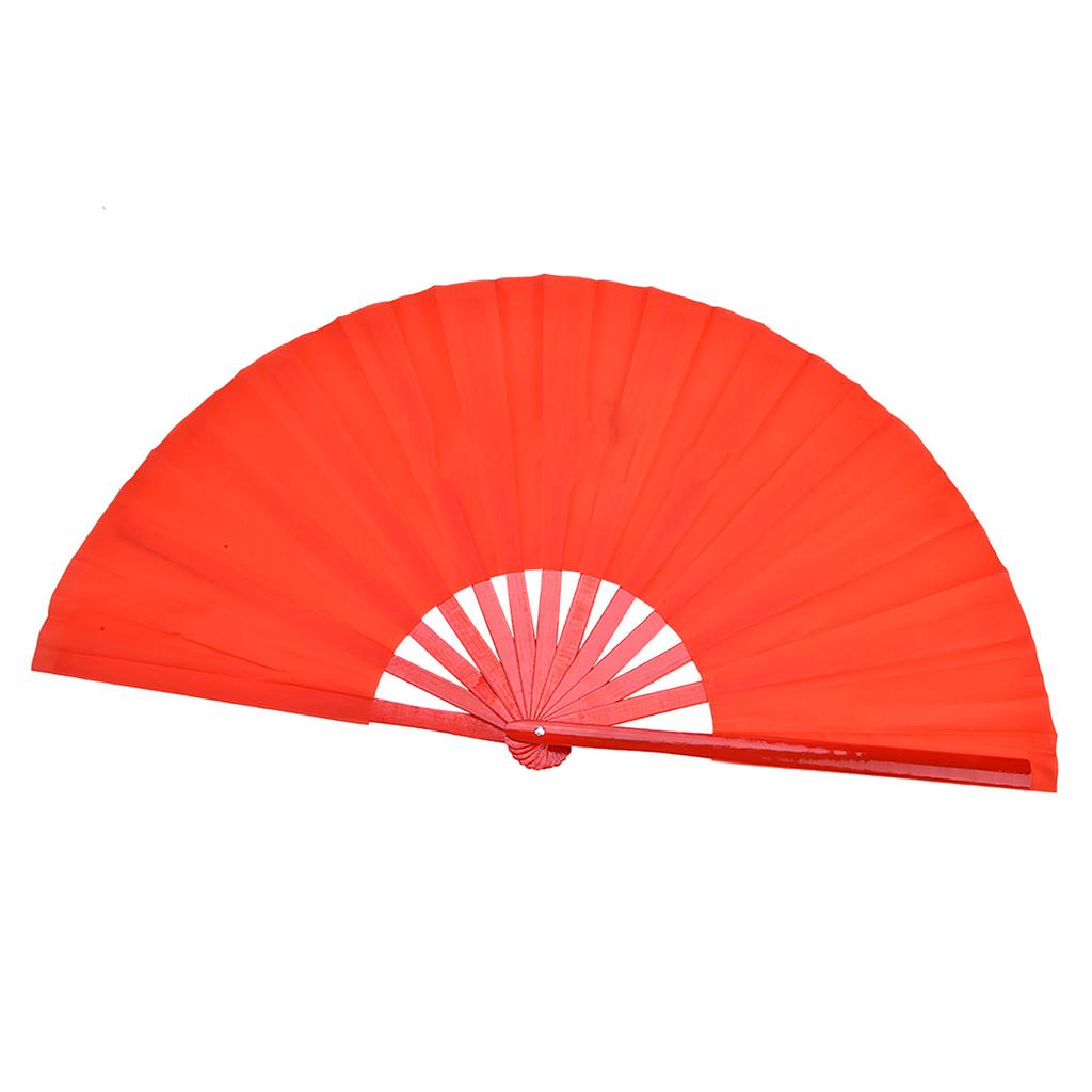Tai Chi Martial Arts Kung Fu Bamboo Silk Dance Pratice Training Performance Fan (Red Rib)
