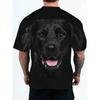 Herren 3D-gedrucktes T-Shirt mit großem Hundemuster Humorvolles digital bedrucktes Kurzarm-T-Shirt Atmungsaktives Polyester Rundhals Freizeit