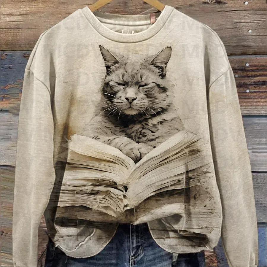 Cat With Funny Expression After Smelling Strange Smell Animal Art Casual Sweatshirt 3D Printed Women Pullover