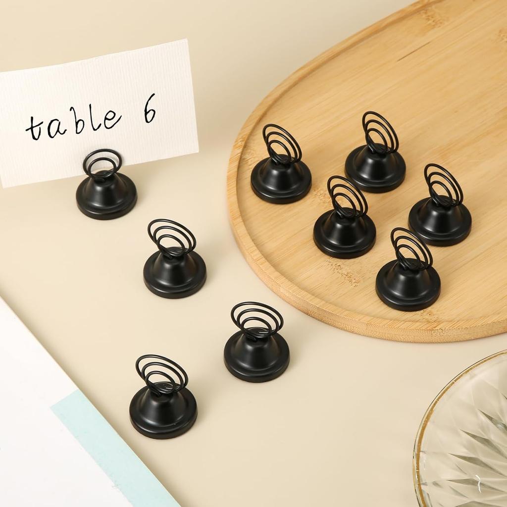 12Pcs Table Number Holders, Metal Black Finish Wire Picture Stands Name Menu Clips Place Card/ Memo/Photo Table Sign Holders for Wedding Party Office