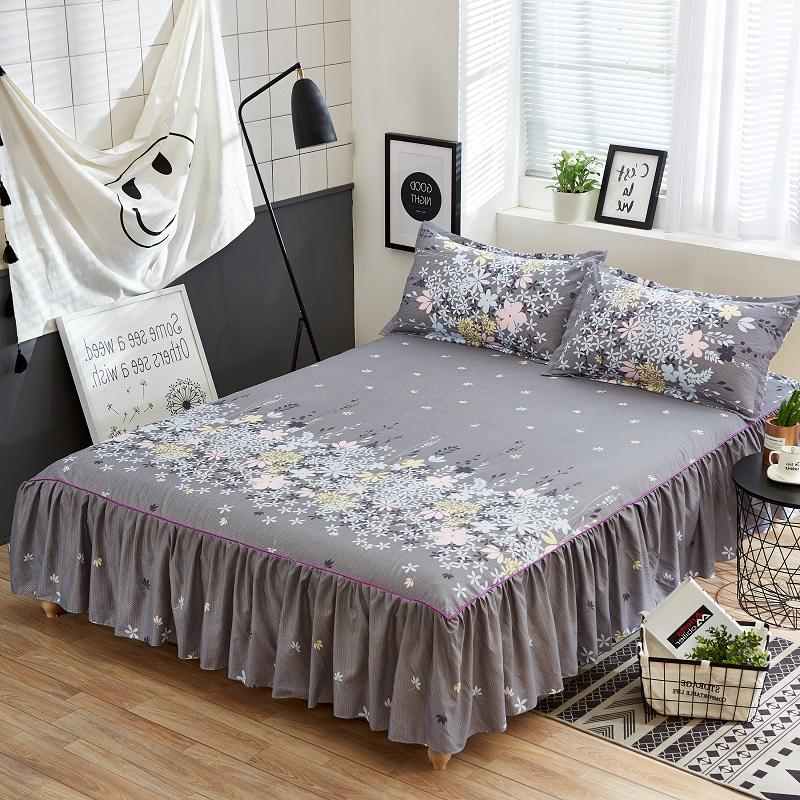 Bed Skirt Anti-dirty Sheet Bedspread Printed Elastic Band Bedclothes Queen King Skin-friendly Beds Protector Bedroom Space Decoration