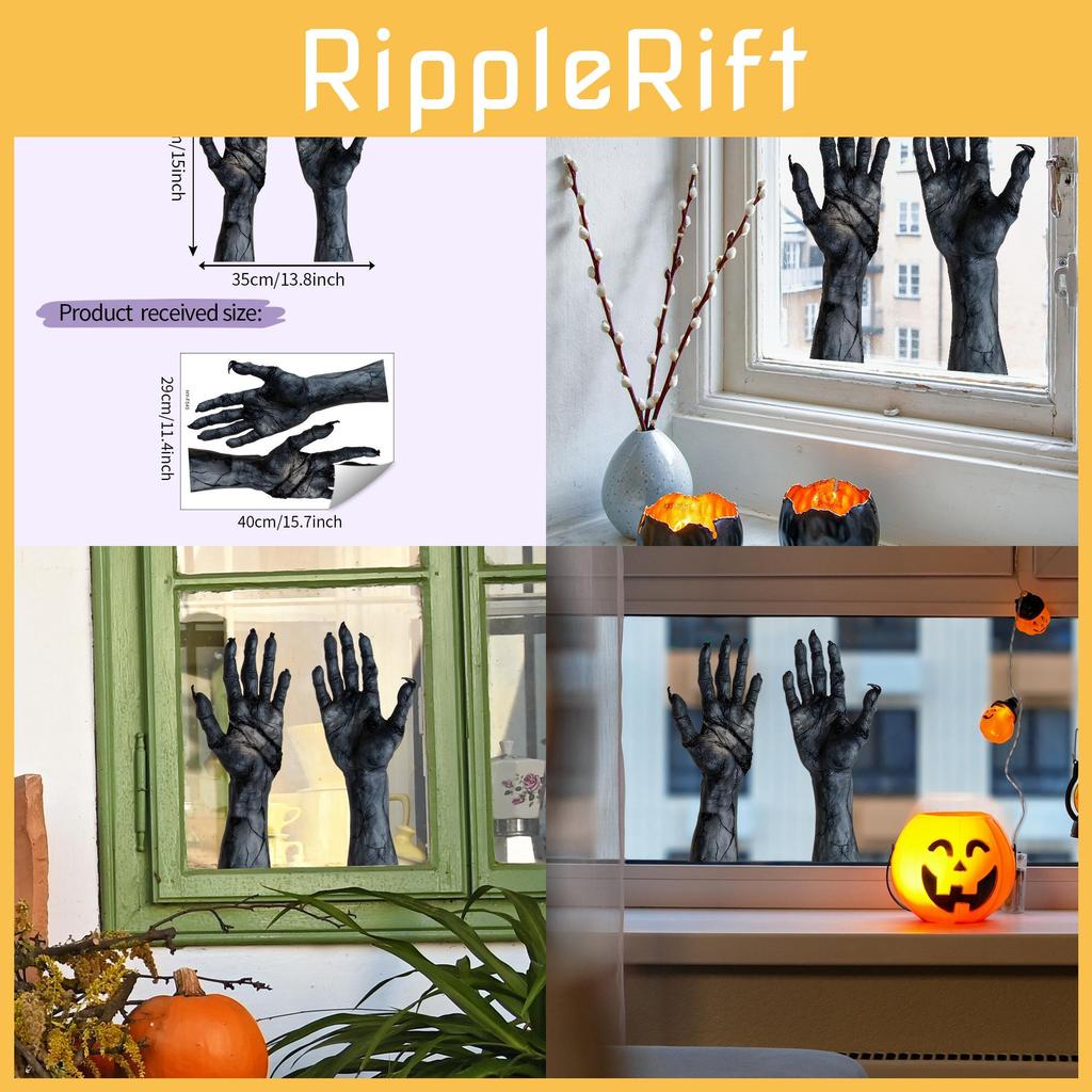 Horror Halloween Arm Uv Static Cling Glass Window Sticker For Home Decor
