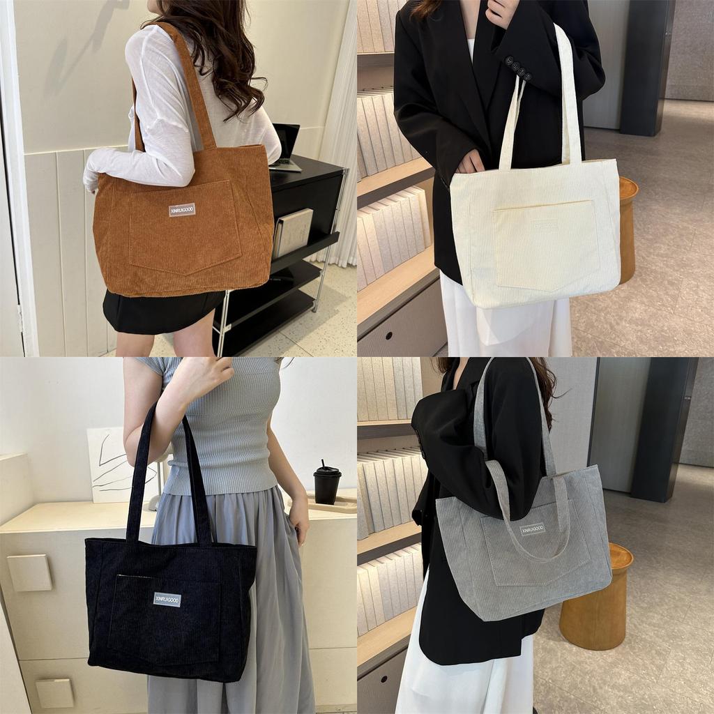 Cotton Shoulder Bag With Magnetic Closure For Daily Casual Use