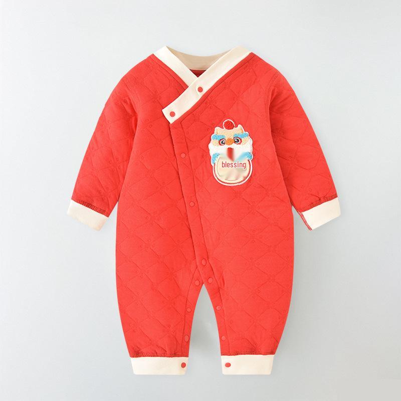 Quilted Baby Romper: Warm Cotton Onesie for Autumn & Winter
