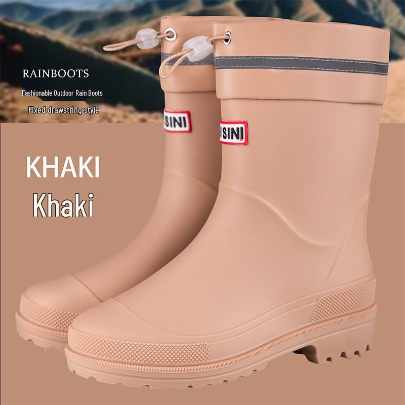 Damen Stiefeletten Regenstiefel im koreanischen Stil - Trendig, wasserdicht, rutschfest, ideal für Outdoor-Arbeiten und Autowäsche.