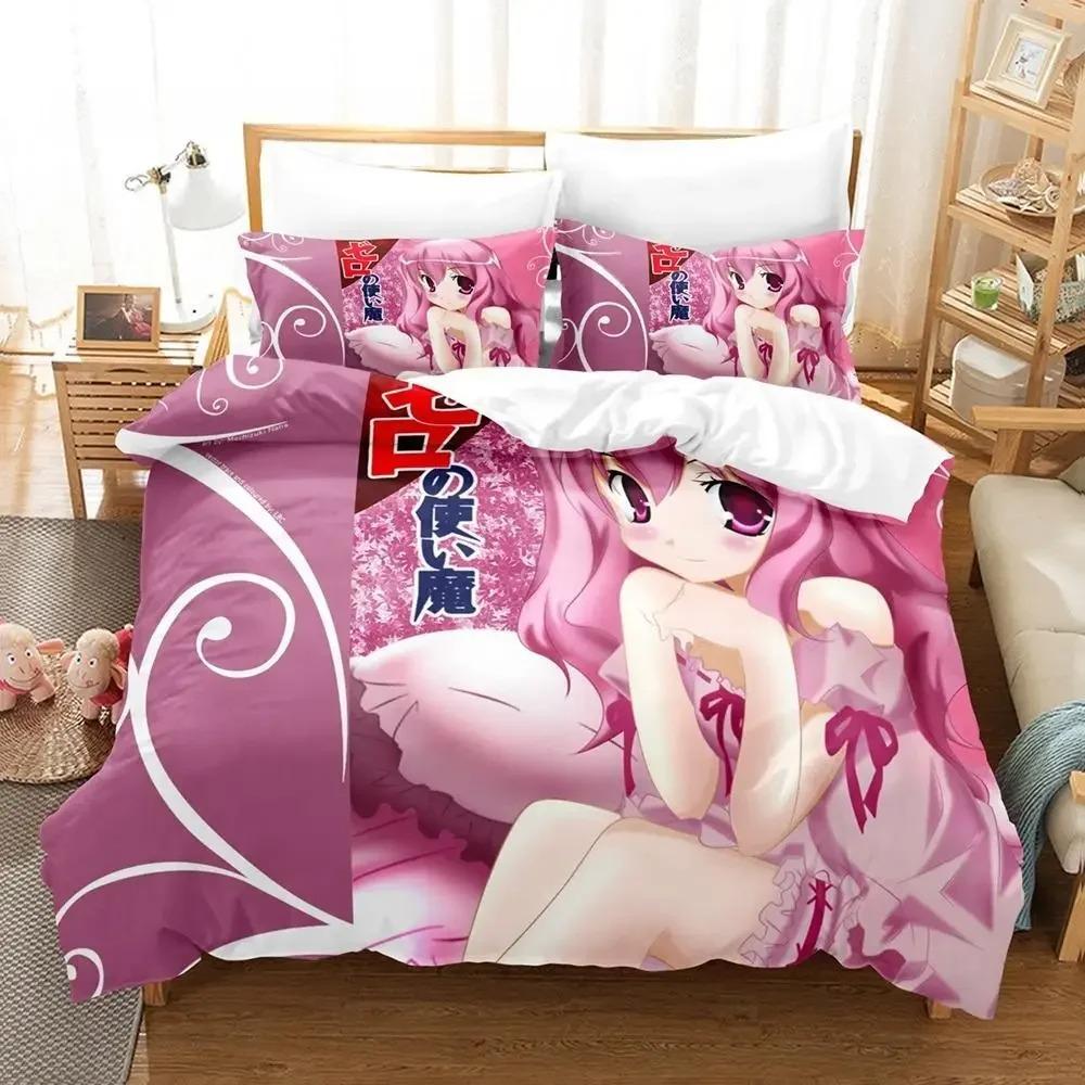 3D Print Anime Zero no Tsukaima Bedding Set Single Twin Full Queen King Size Soft Duvet Cover for Adult Kid Bedroom
