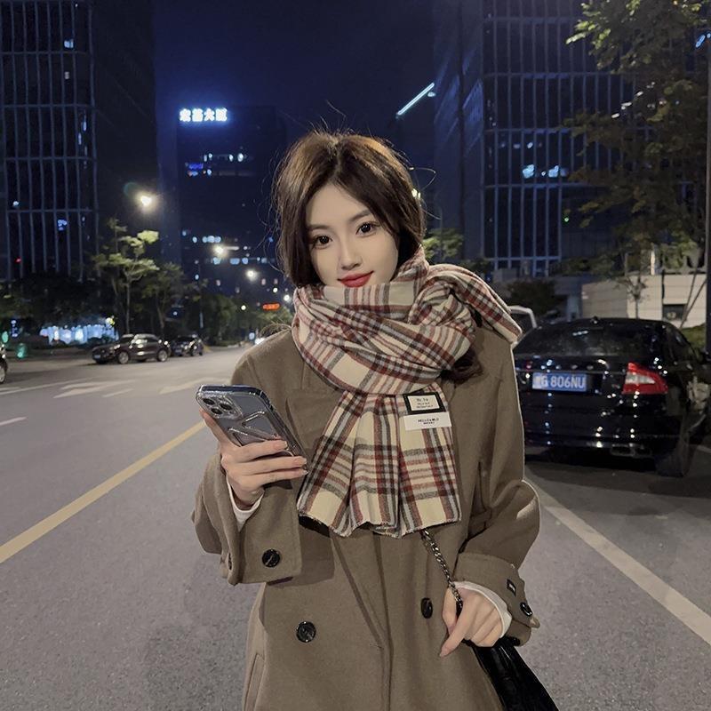 Autumn and winter atmosphere imitation cashmere scarf women's warm retro student long shawl cold scarf men