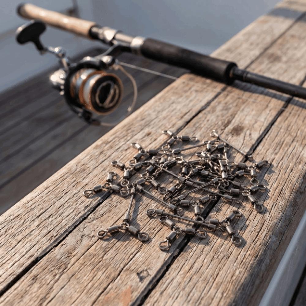 30PCS Y Shape Triple Swivel Connector Copper 3 Way Rolling Swivels Fishing Swivels  Fishing Tackle 12#