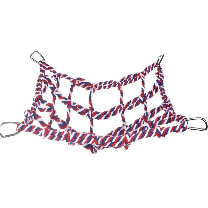 Papageien Kletternetz Schaukel Seilnetz Vogelständer Netz Hamster Eichhörnchen Hängematte mit Haken Vogel hängend Klettern Kauen Haustier Vogel Spielzeug