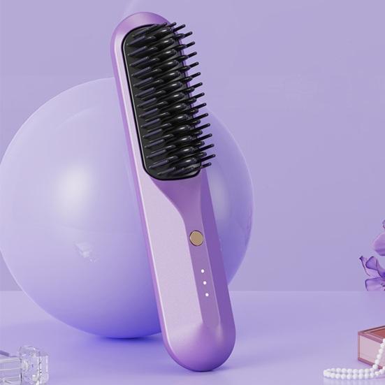 Prenosný vyhrievaný hrebeň na vlasy s 3 nastaviteľnými teplotami, rýchly ohrev, bezdrôtový hrebeň na vyrovnávanie vlasov, kefa na starostlivosť o vlasy bez poškodenia Kaderníctvo
