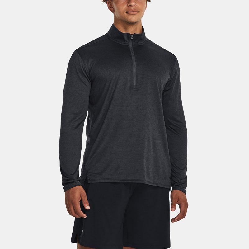 Under Armour Tech™ Vent ½ Zip Solid Color Stand Collar Long Sleeve T-Shirt Men Tops Gray 1382184-001