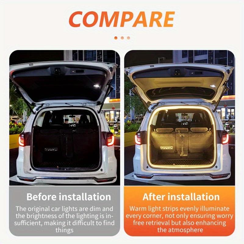 Car LED Trunk Lighting Lights Dynamic Flowing Flexible Light Strip Scanning Atmosphere Lamp Waterproof for Car light Accessories