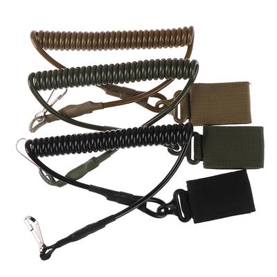 1Pc Tactische Pistool Lanyard Sling Handpistool Elastische Veilige Veer Met Magische Riem