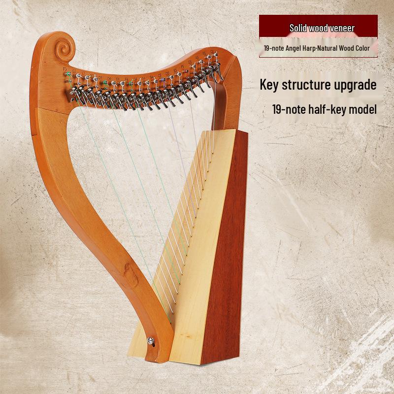 Liră portabilă cu 19 coarde și 16 note