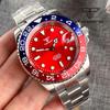 Tandorio 40mm Japan NH35A Red Men Automatic Watch With Date 20ATM Dive Oyster Watch Rotating Bezel Sapphire Glass Luminous