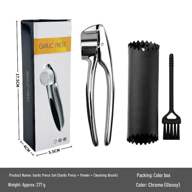 Zinc Alloy Manual Garlic Press & Peeler Kitchen Gadget