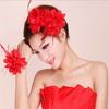 Fashion Brooch Feathers Hair Clip Flower Beads Bridal Hairpin Headdress Corsage Feather Hairband for Ladies Children's