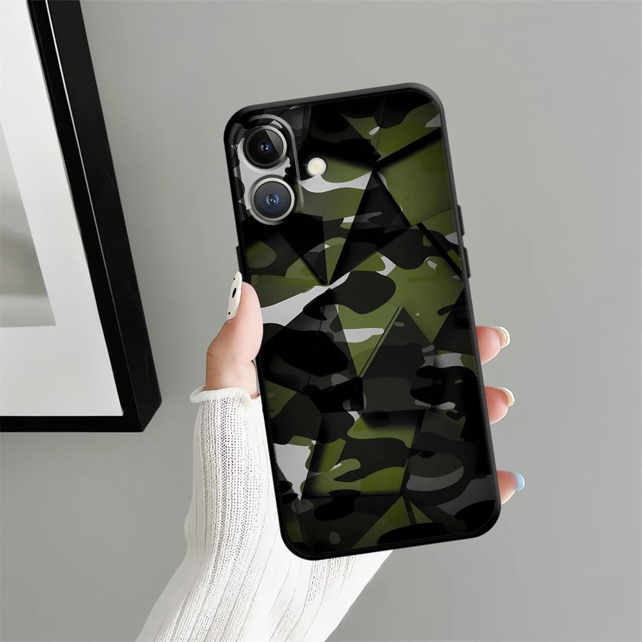 Camouflage Pattern Soft Back Phone Cover Case for iPhone 11 15 Plus 17 16 Pro Max 12 SE 13 Mini 14 17Air X XS XR 7 8