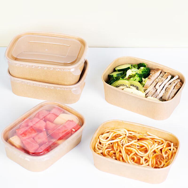 Disposable Kraft Paper Food Containers with Lids