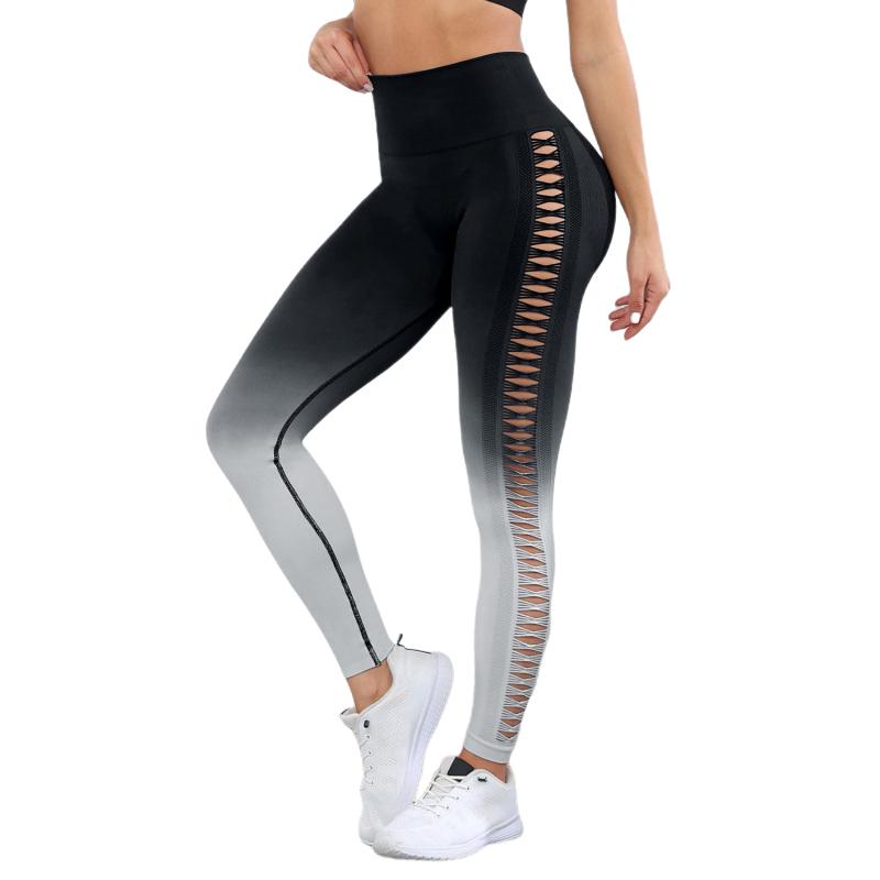 

Женские леггинсы для йоги с градиентом, бесшовные, с высокой талией, спортивные леггинсы XL серый