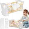 Kinderplay Doll Crib Wooden Large Cradle with Bedding and Blanket