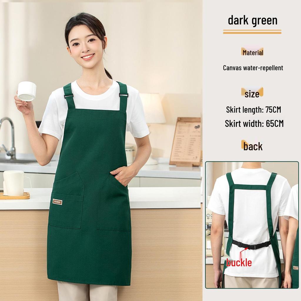 Buckle Strap Waterproof Canvas Apron for Waitstaff - Free Logo Printing
