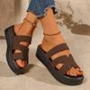 Large-size Women's Shoes - New Style Thick-soled Casual Flip-flops with An Open Toe Design
