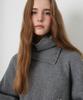 Daenkeudieo Neck Warmer Round Hacci Knit Set - Charcoal