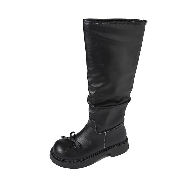 Round head drag cool boots 2025 summer new retro western cowboy boots women's trouser boots Roman cool boots stacking boots