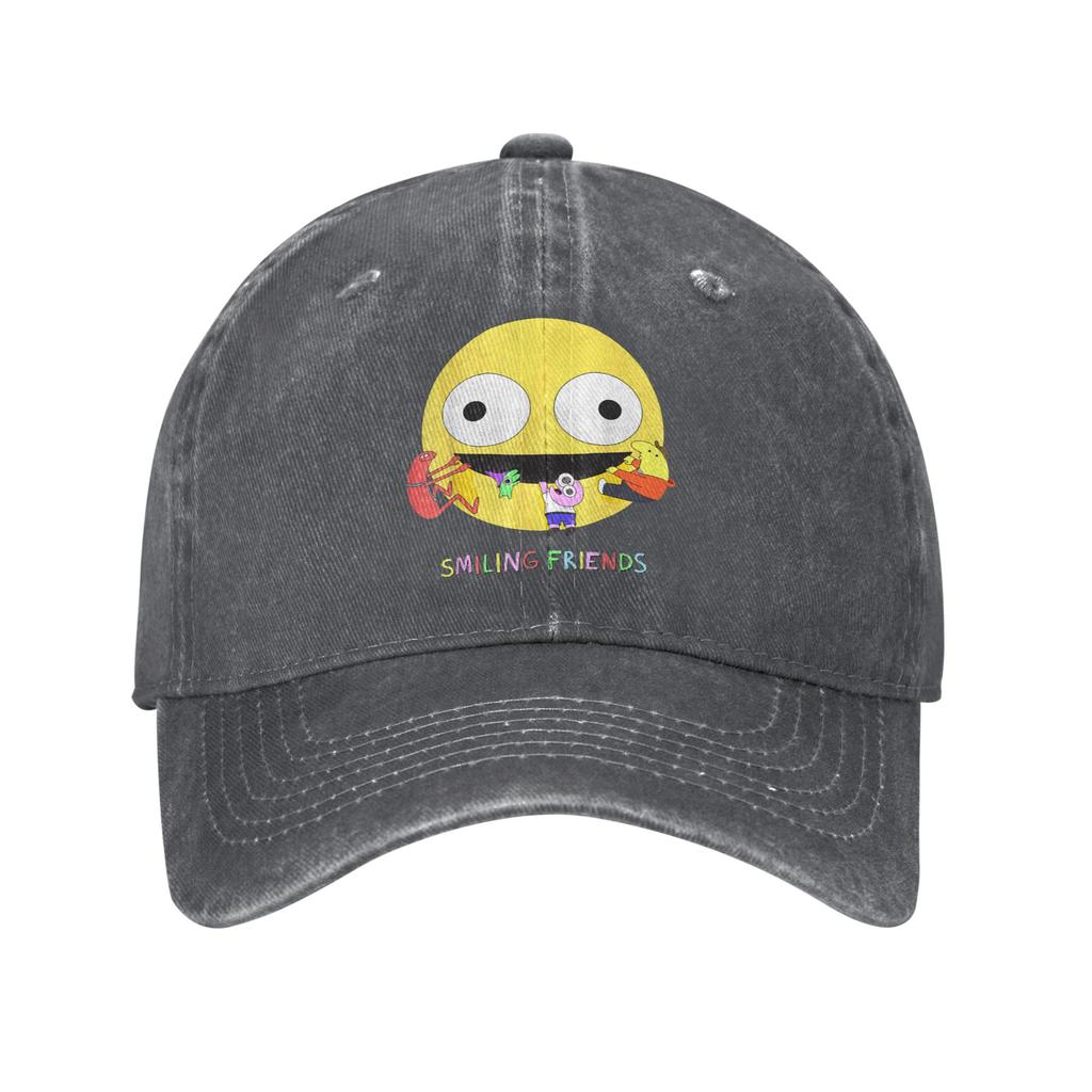 Spring Smiling Friends Funny Cartoon Baseball Cap Wholesale Design Washed Trucker Hat Male Streetwear Outdoor Gym Baseball Caps
