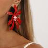 Women Fashion Personality Alloy Oil Dripping Exaggerated Flower Stud Earrings Summer Vacation Style Temperament Ear Jewelry